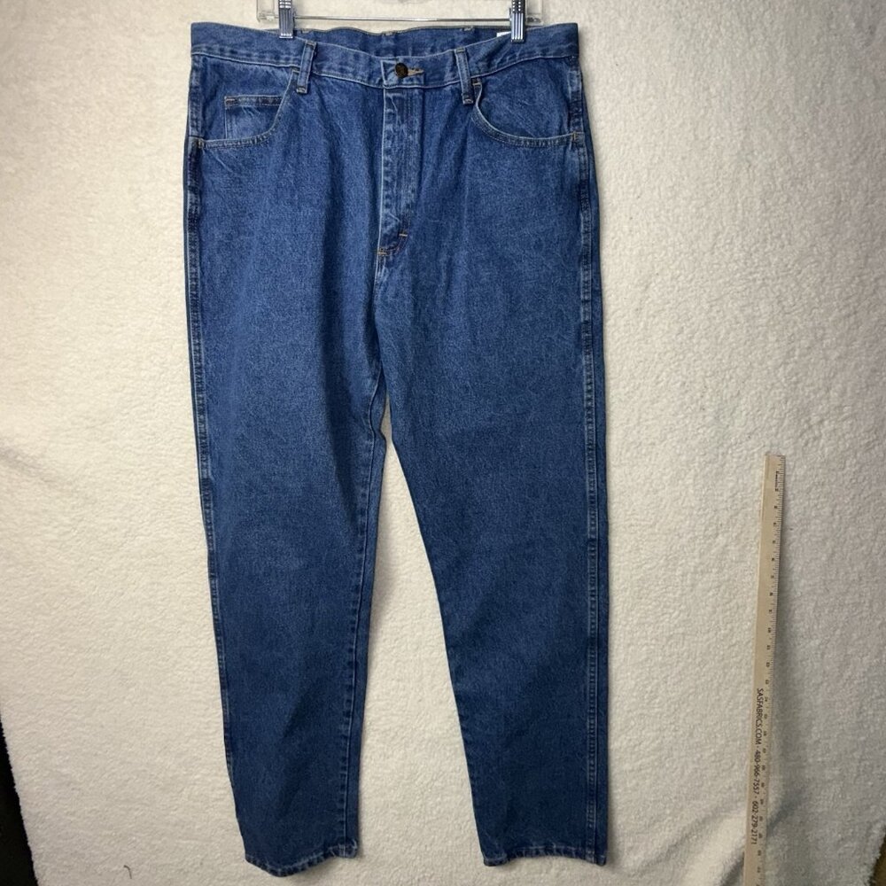Rustler Classic Mens Relaxed Fit Jeans 38x36 Heavyweight Denim Blue NWT - Picture 2 of 6